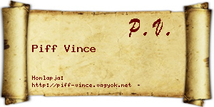 Piff Vince névjegykártya
